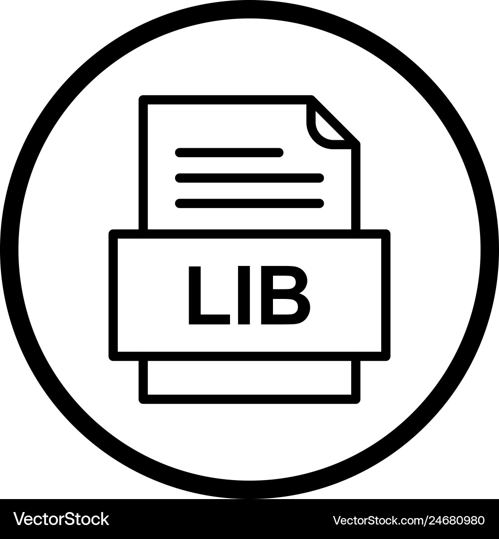 Lib file document icon vector image