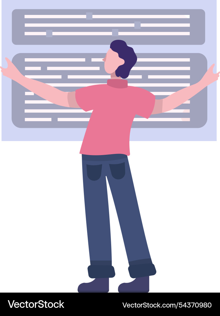 Man work on software app development icon vector image