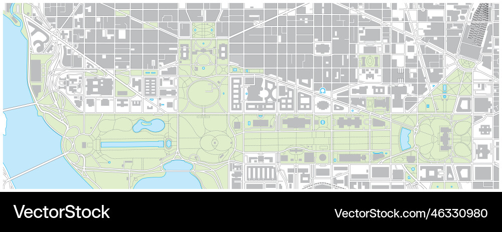 Map of the national mall in washington dc Map of the national mall in washington dc vector image