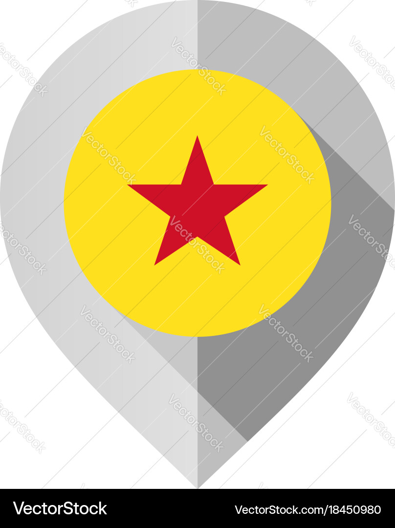 Marker with flag for map vector image