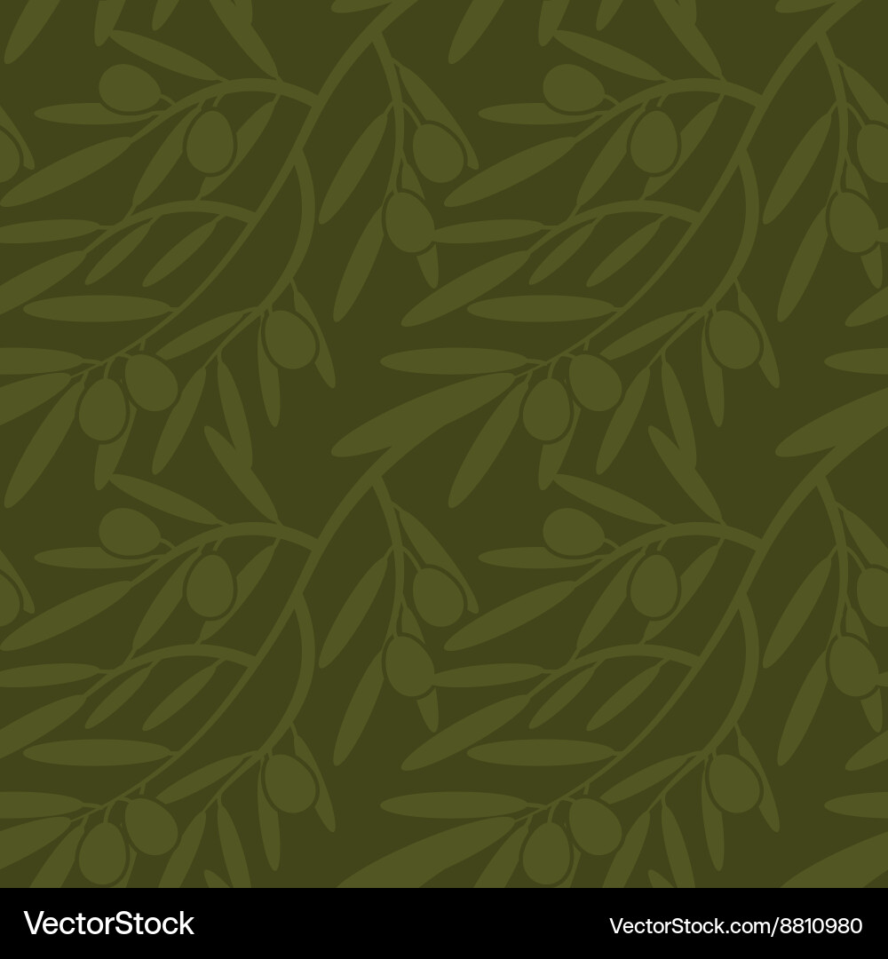 Olive Branch Retro Pattern vector image