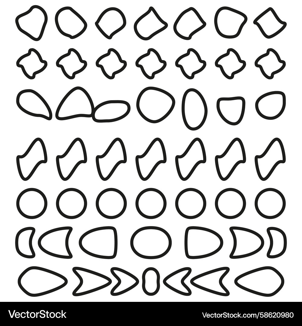 Organic outline pack abstract blob forms Vector Image
