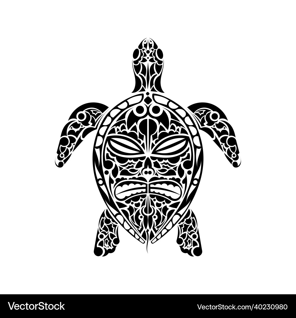 Polynesian Turtle Motif vector image