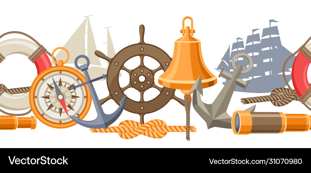 Seamless pattern with symbols and items Seamless pattern with symbols and items vector image