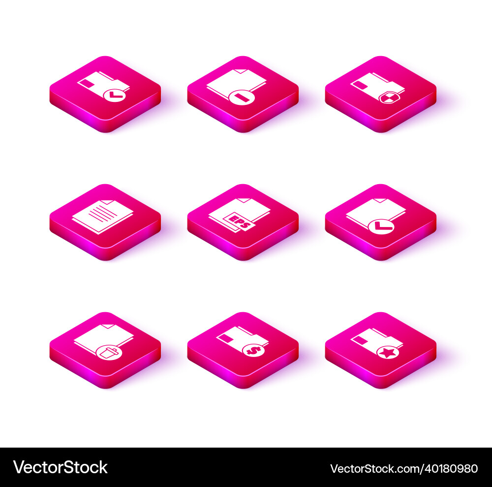 Set delete file document finance folder Set delete file document finance folder vector image
