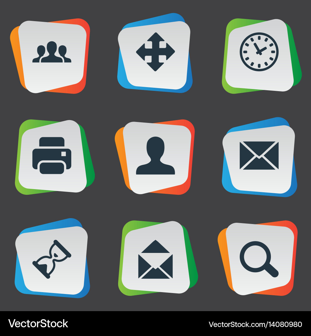 Set of simple apps icons vector image