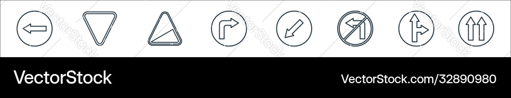 Signaling line icons linear set quality Signaling line icons linear set quality vector image