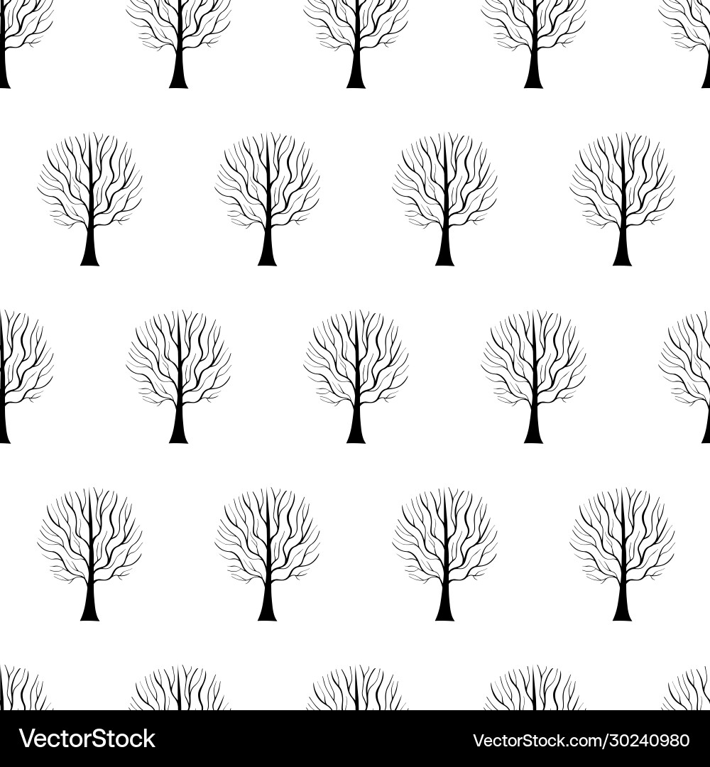 Tree hand drawn patterns uneven-05 Vector Image