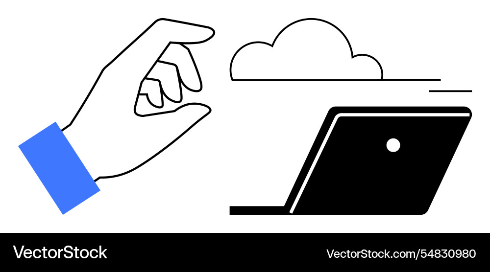 Vereinfachung des Cloud Computings mit einer einzigen Geste Vereinfachung des Cloud Computings mit einer einzigen Geste vektorbild