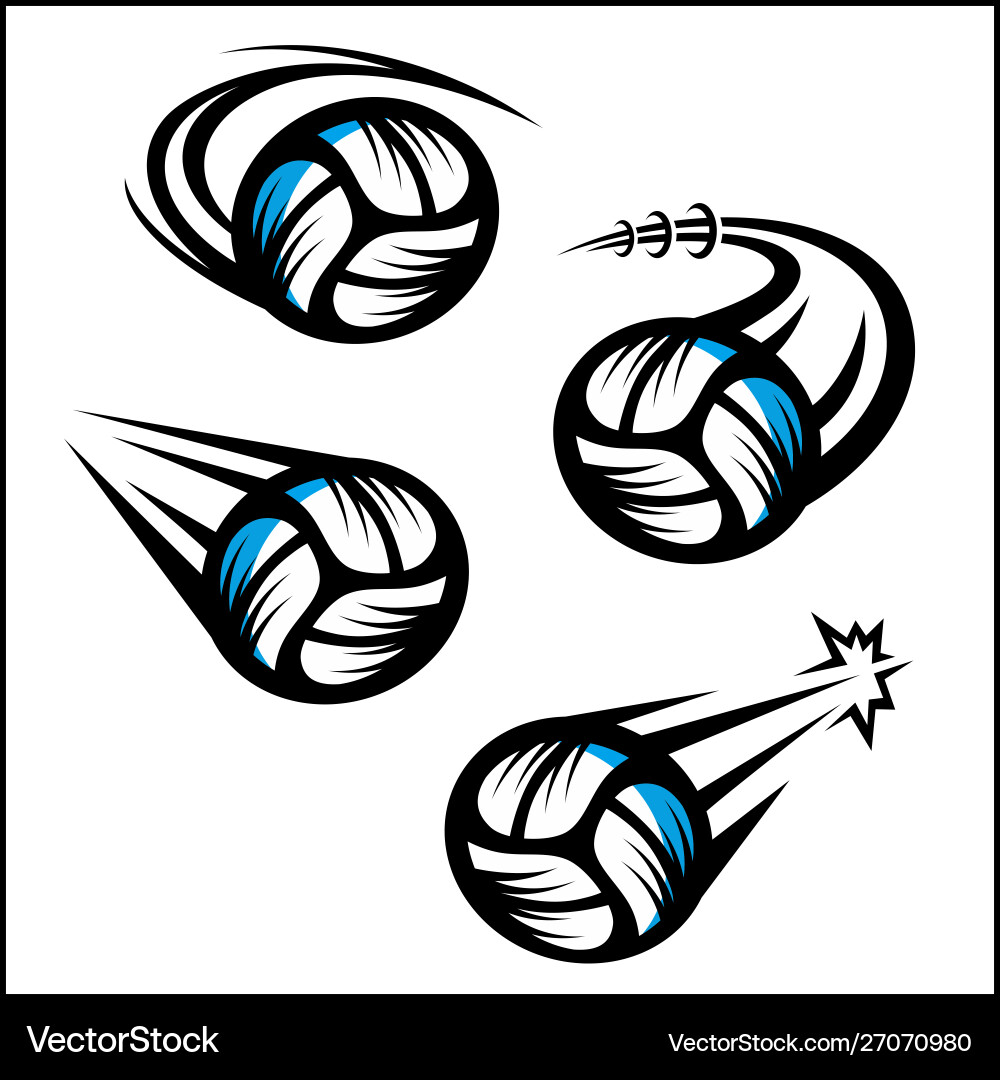 Volleyball swoosh set 4 vector image