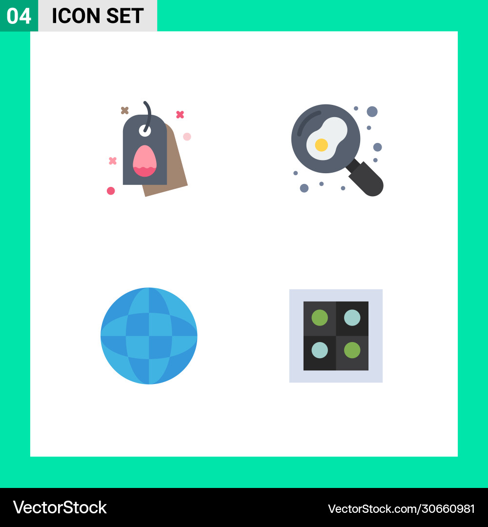 4 universal flat icons set for web and mobile Vector Image