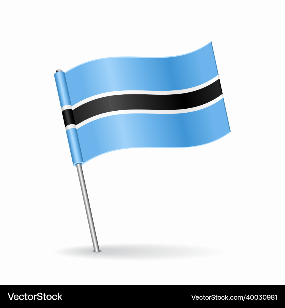 Botswanan flag map pointer layout Botswanan flag map pointer layout vector image