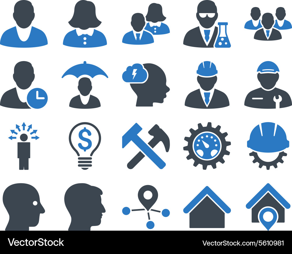 Client and business icon set Royalty Free Vector Image