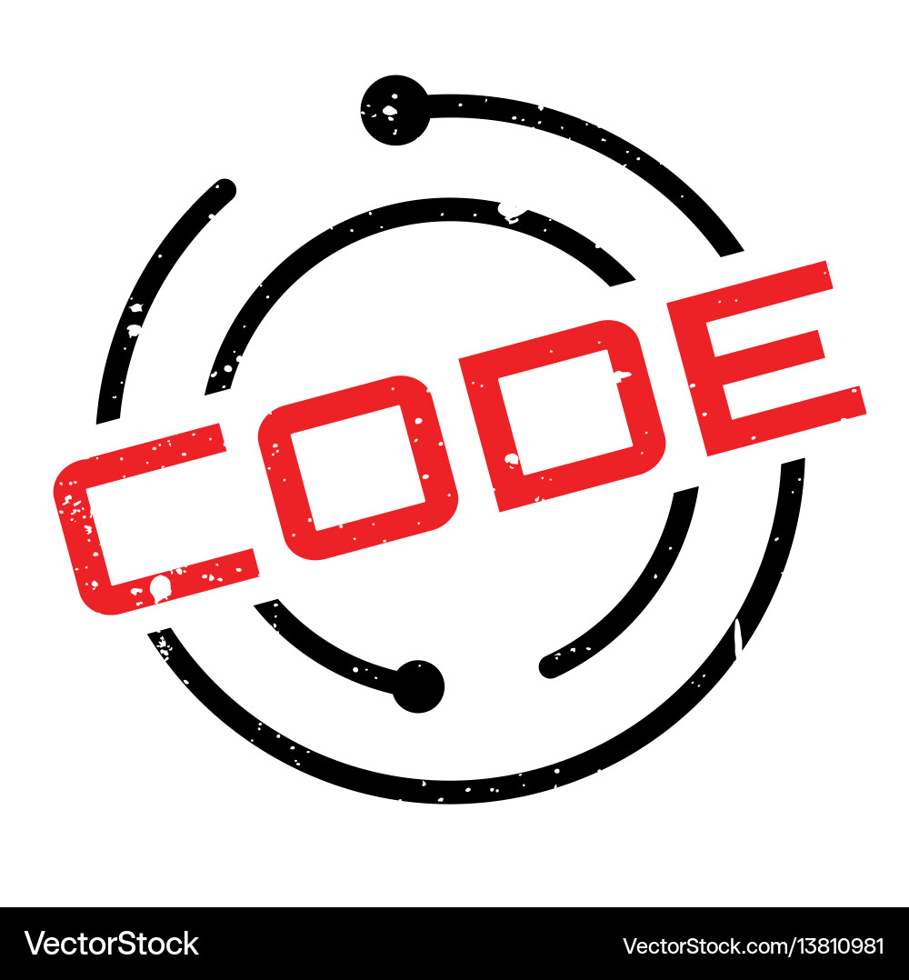 Code rubber stamp Code rubber stamp vector image