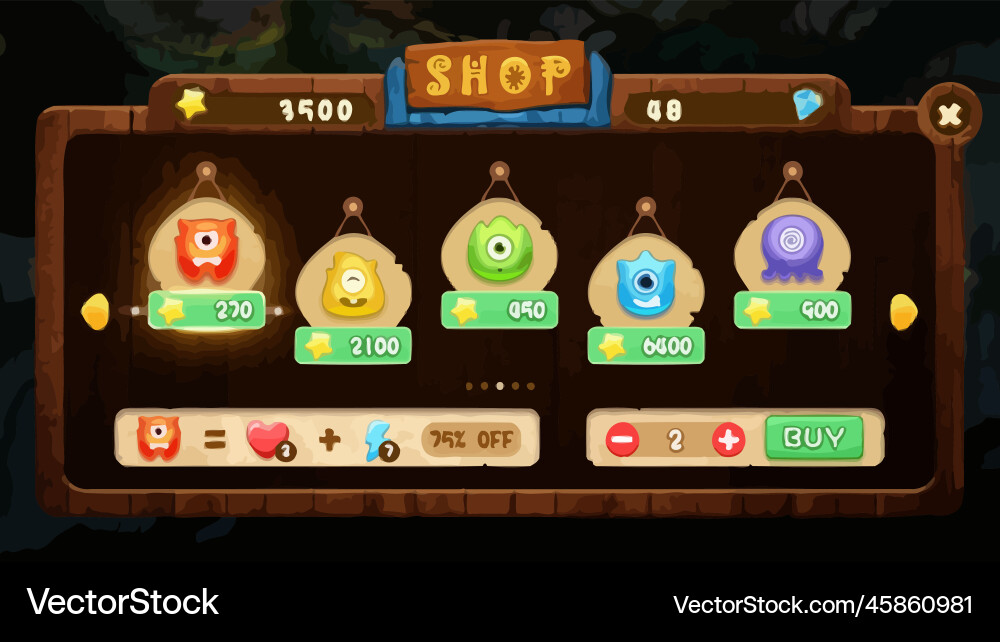 Complete set of level button game ui pop-up icon Vector Image