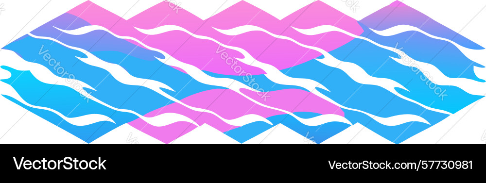 Dynamic abstract jagged waves pattern design vector image