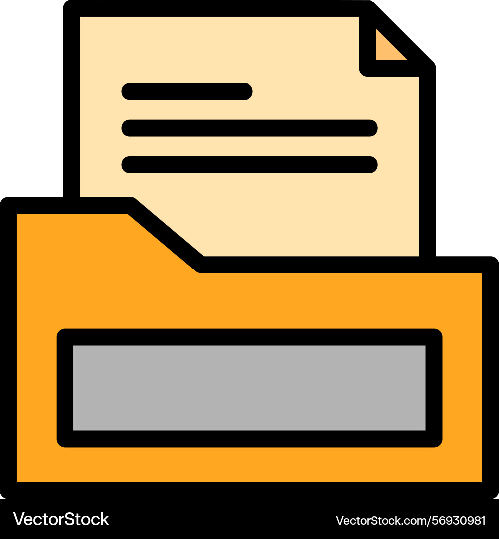 File folder line filled style icon design vector image