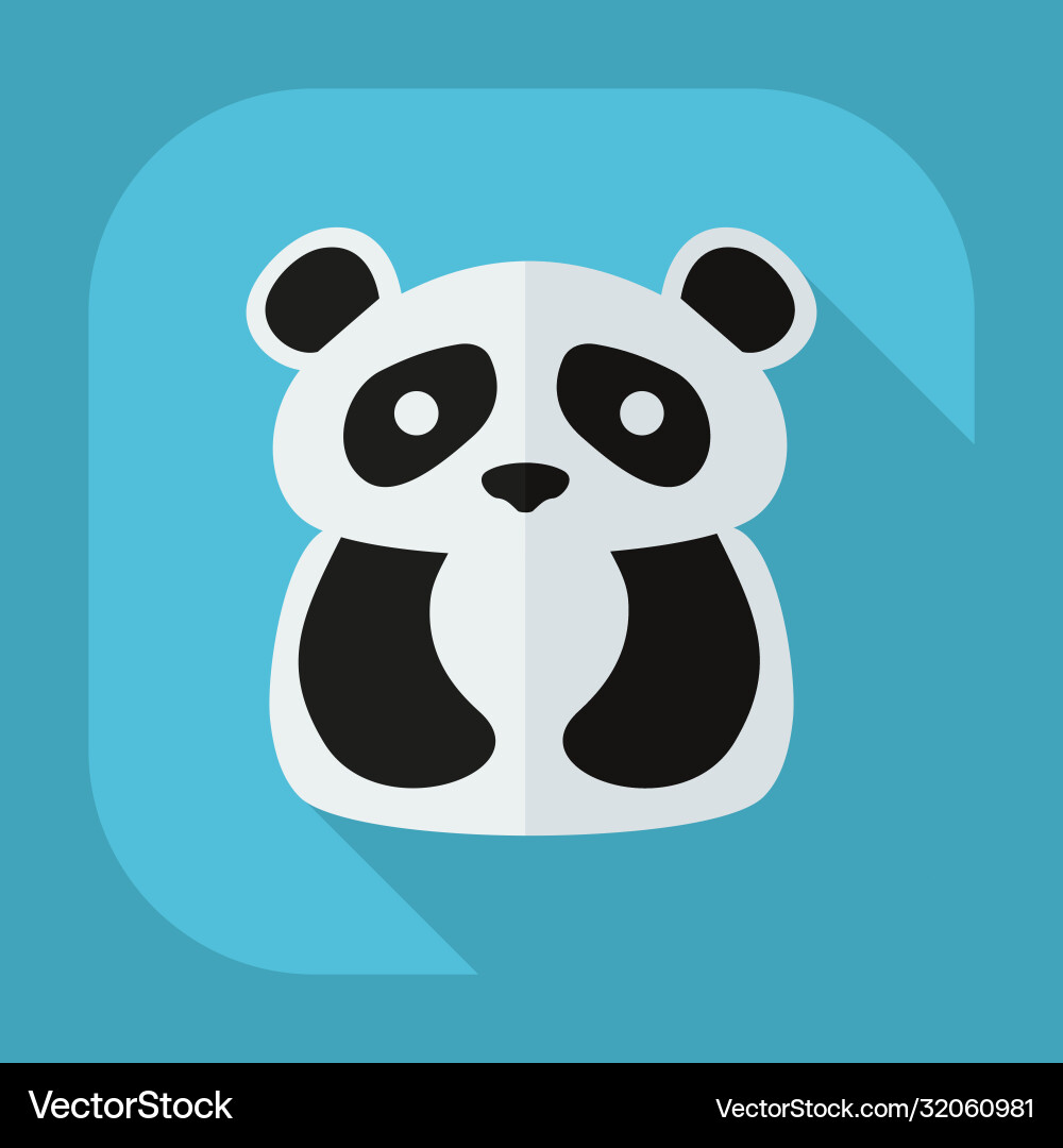 Flat modern design with shadow icons pandas Flat modern design with shadow icons pandas Vector Image