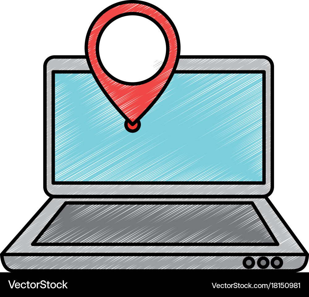 Laptop computer with pointer location Vector Image