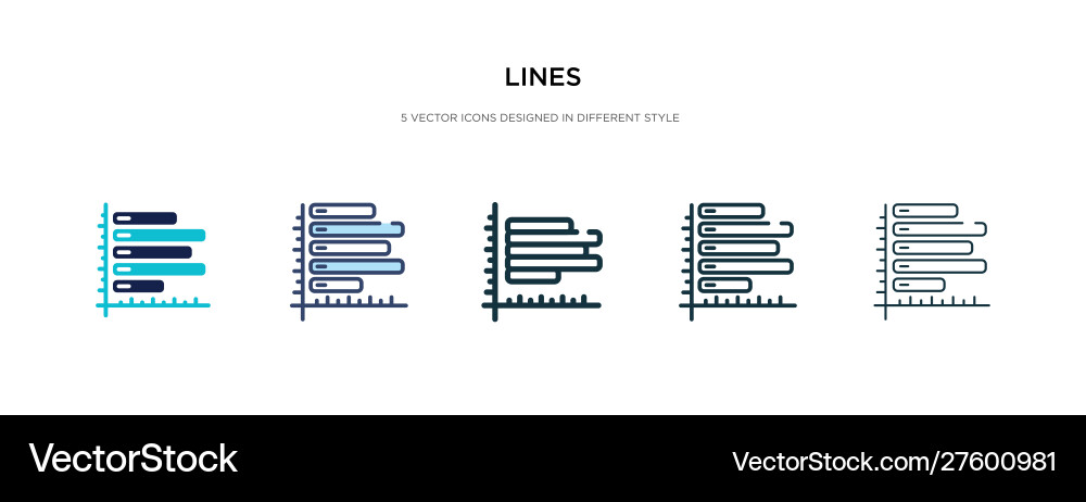 Lines icon in different style two colored Lines icon in different style two colored vector image