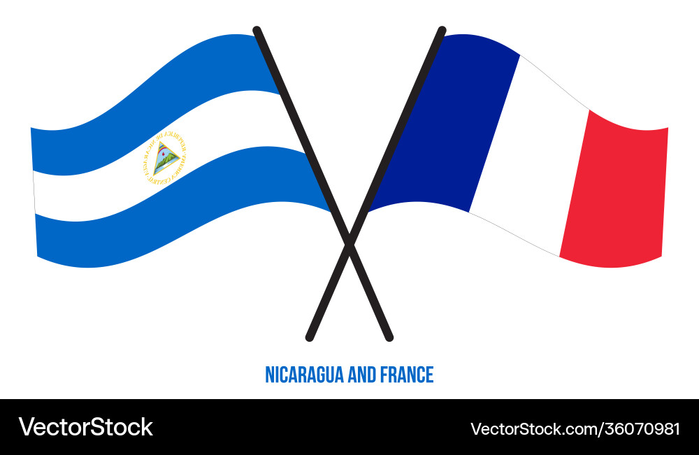 Nicaragua und Franchise-Flags gekreuzt Nicaragua und Franchise-Flags gekreuzt vektorbild