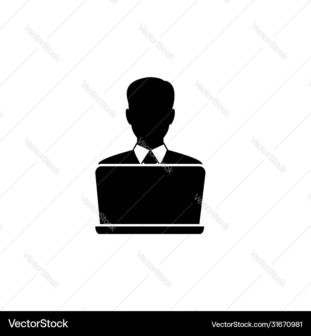 Person with laptop blogger programmer user Person with laptop blogger programmer user Vector Image