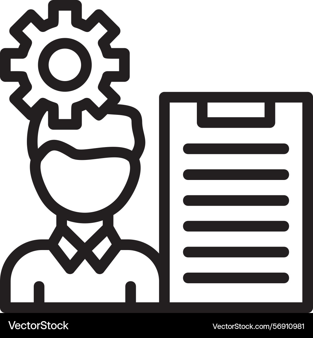 Project manager linear style icon design vector image