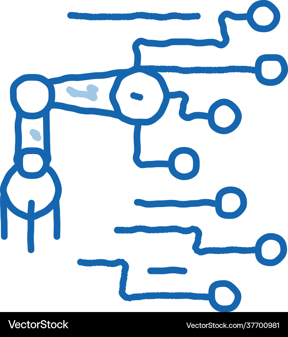 Robot microchip outline Robot microchip outline vector image