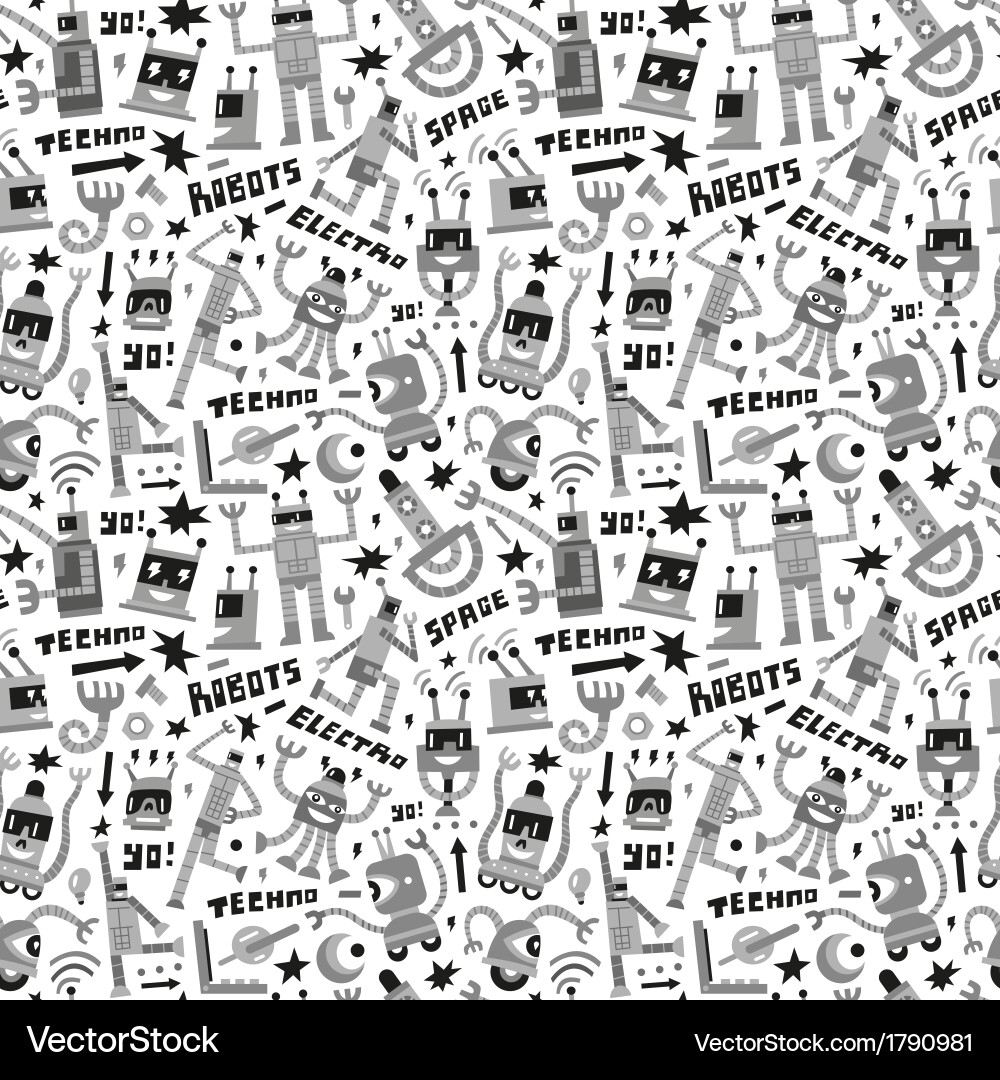 Robot Seamless Pattern vector image