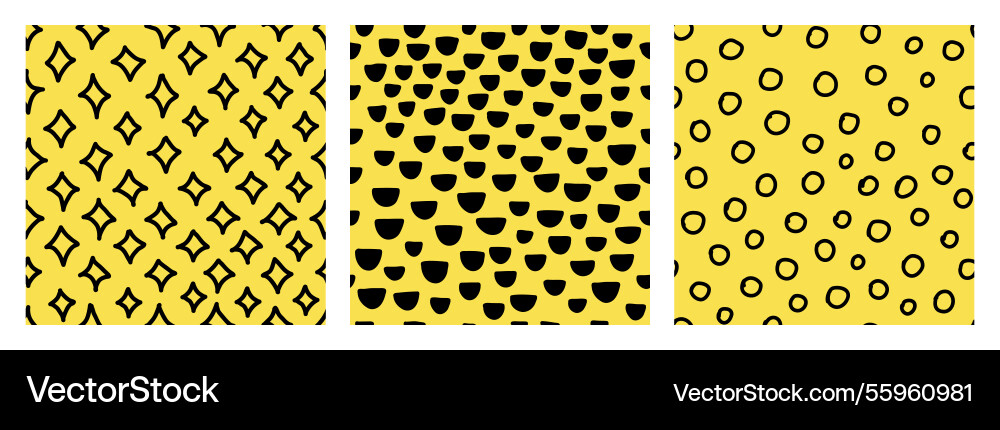 Seamless hand drawn pattern set with small dashes Seamless hand drawn pattern set with small dashes Vector Image