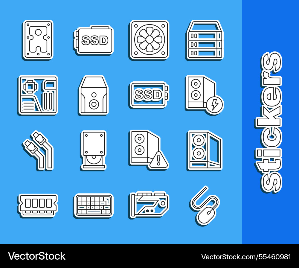 Set line computer mouse case of cooler Set line computer mouse case of cooler Vector Image
