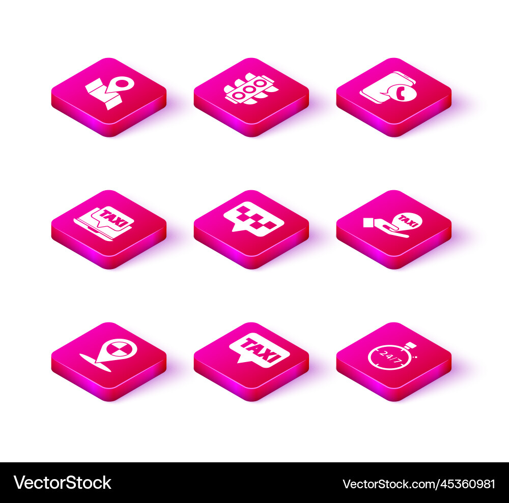 Set map pointer with taxi laptop call service Set map pointer with taxi laptop call service vector image