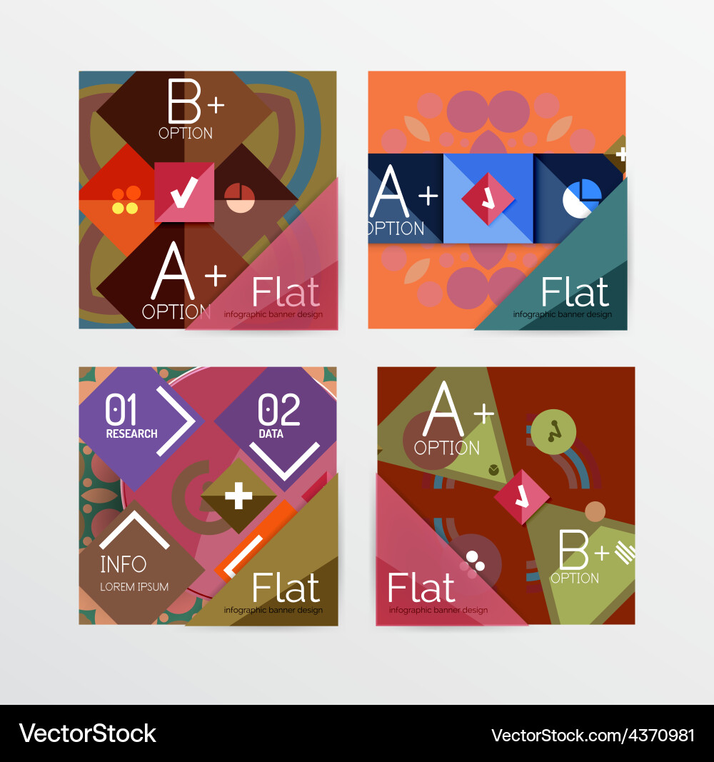 Set of abstract geometric shapes with options Vector Image
