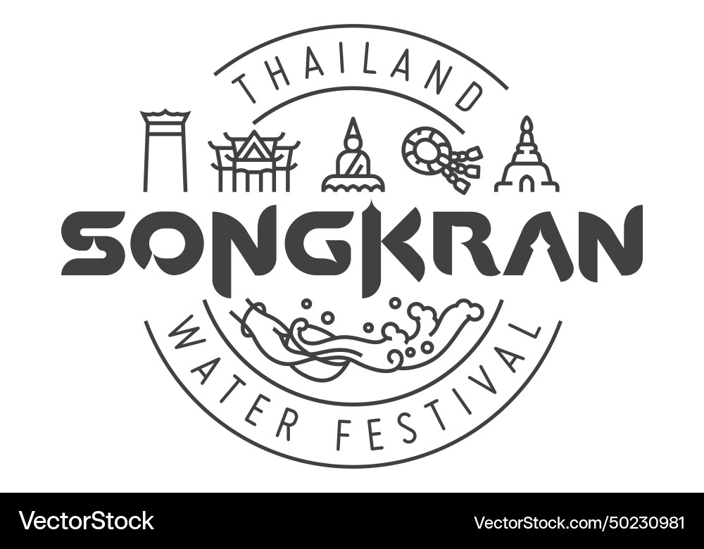 Songkran thailand water festival logotype Songkran thailand water festival logotype vector image