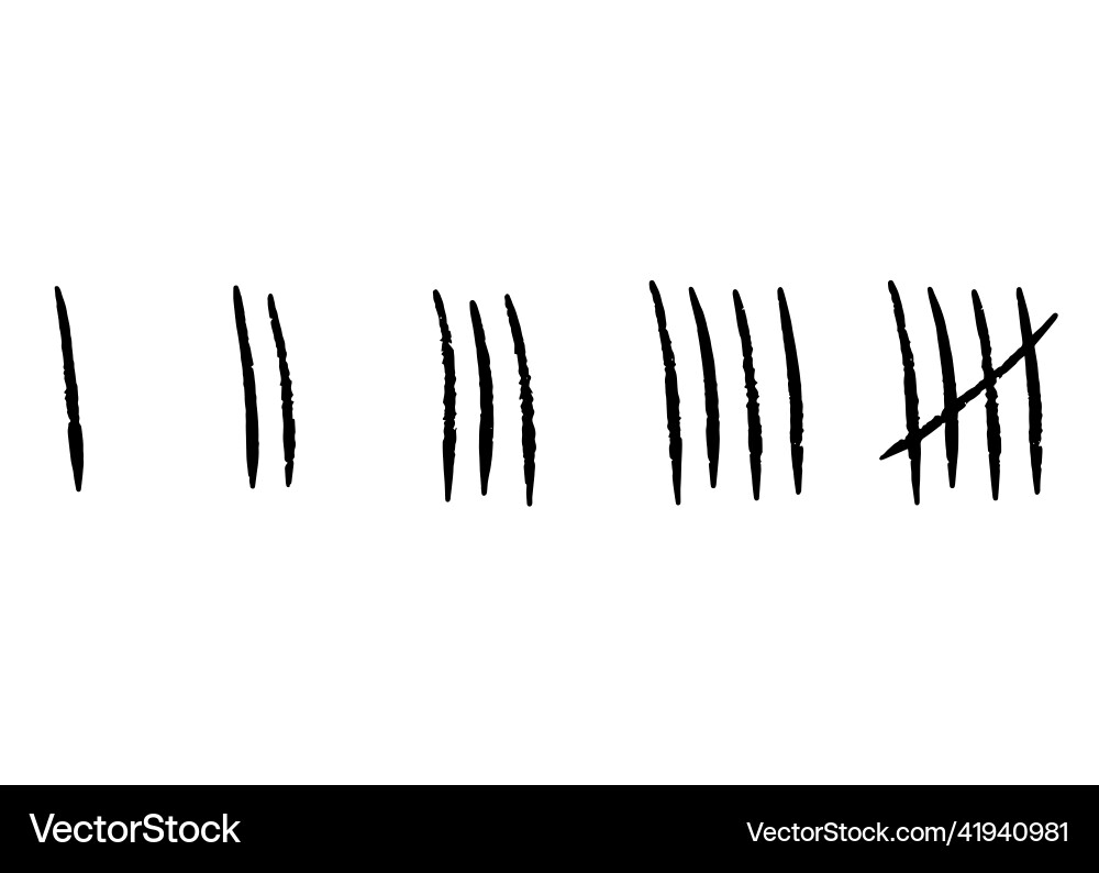 Tally marks prison sticks lines counter Tally marks prison sticks lines counter vector image