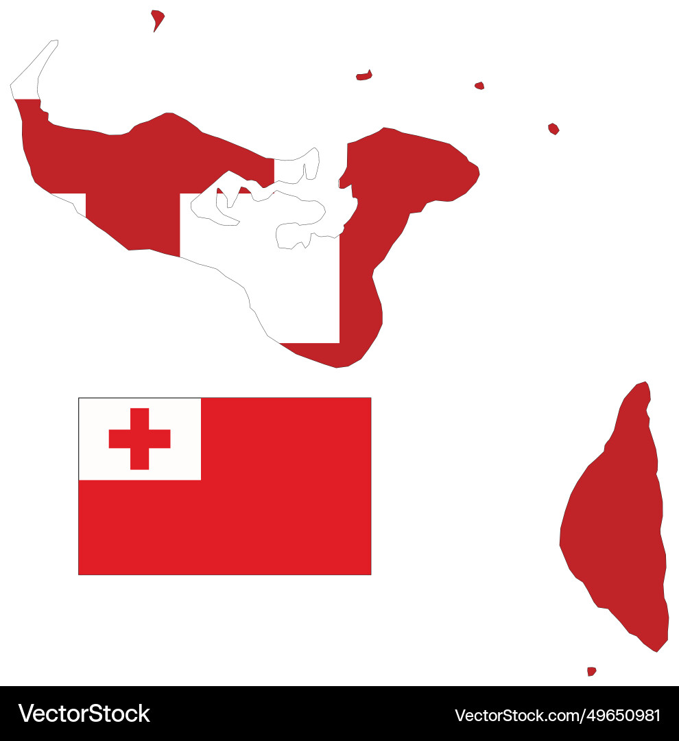 Tonga map and flag Vector Image