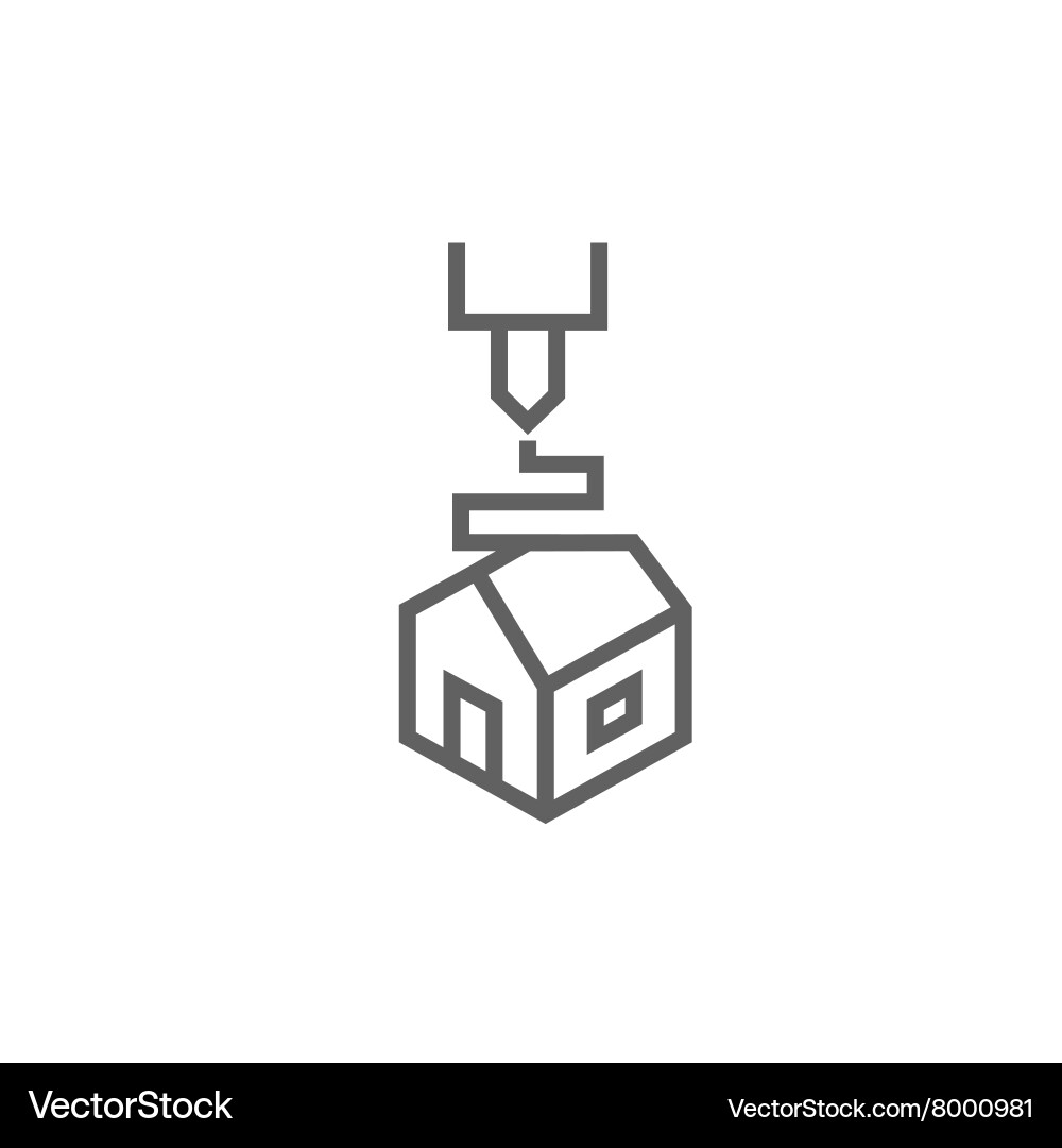 Tree d printing line icon vector image