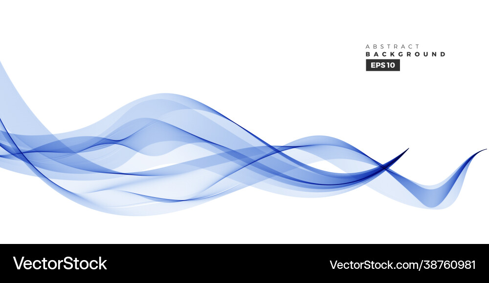 Wave element with abstract blue lines vector image