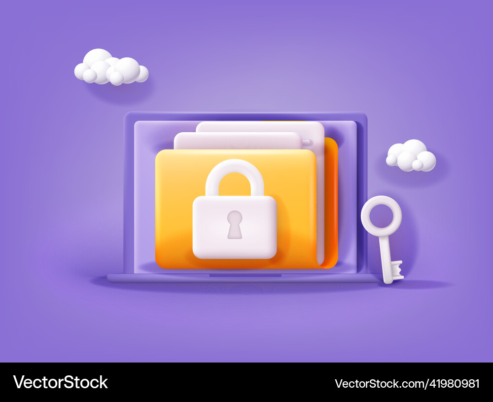 Yellow folder with files personal data security Yellow folder with files personal data security Vector Image