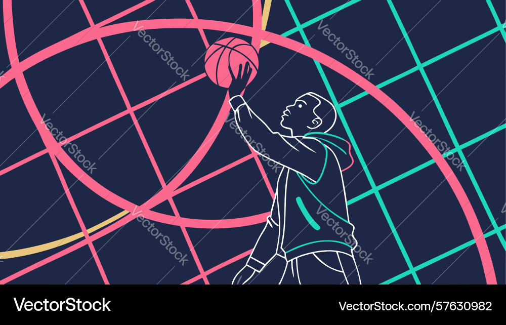 Abstract basketball player in action design vector image