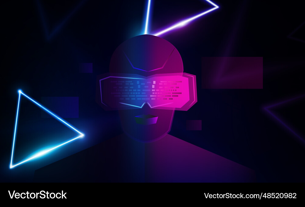 Abstract human face in augmented or virtual Vector Image