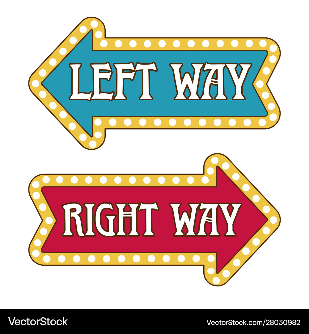 Arrow direction pointer templates left and right Arrow direction pointer templates left and right vector image