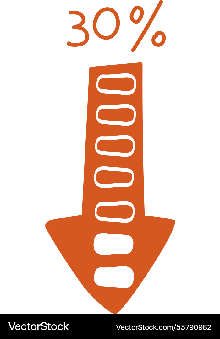 Arrow shape loading bar progress indicator vector image