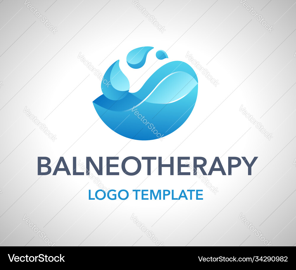 Balneotherapy Water Therapy Logo Vector Image