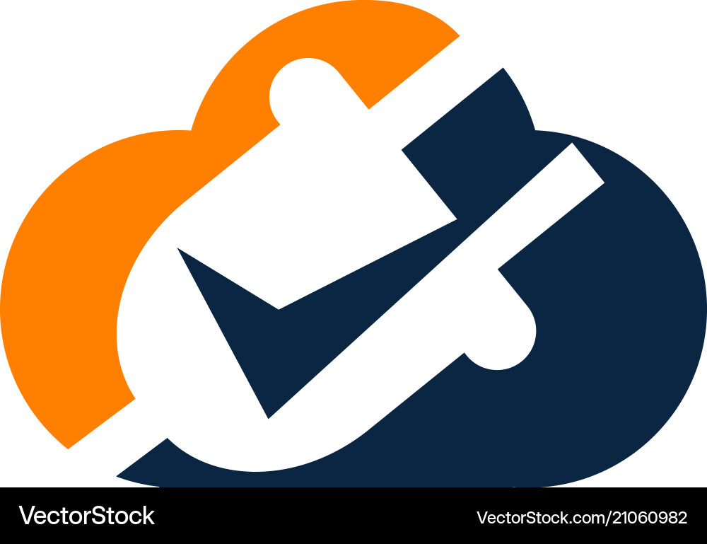 Cloud power plug validate Vector Image