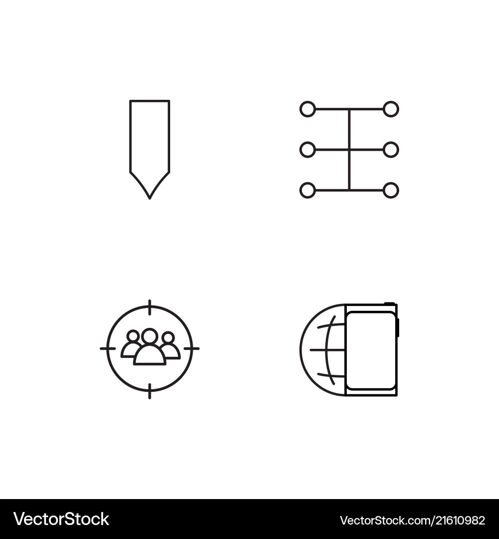 Communication linear icons set simple outline vector image