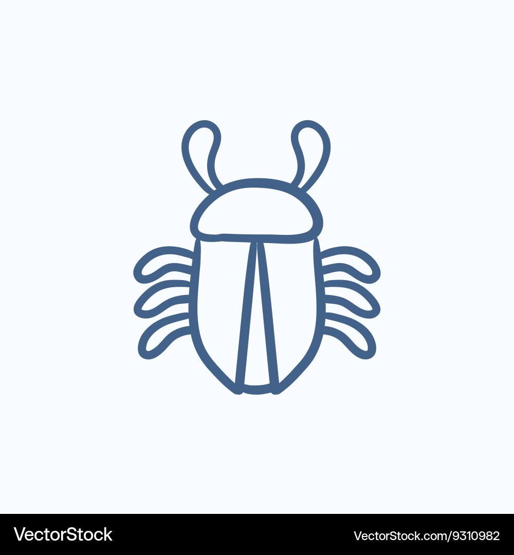 Computer bug sketch icon vector image