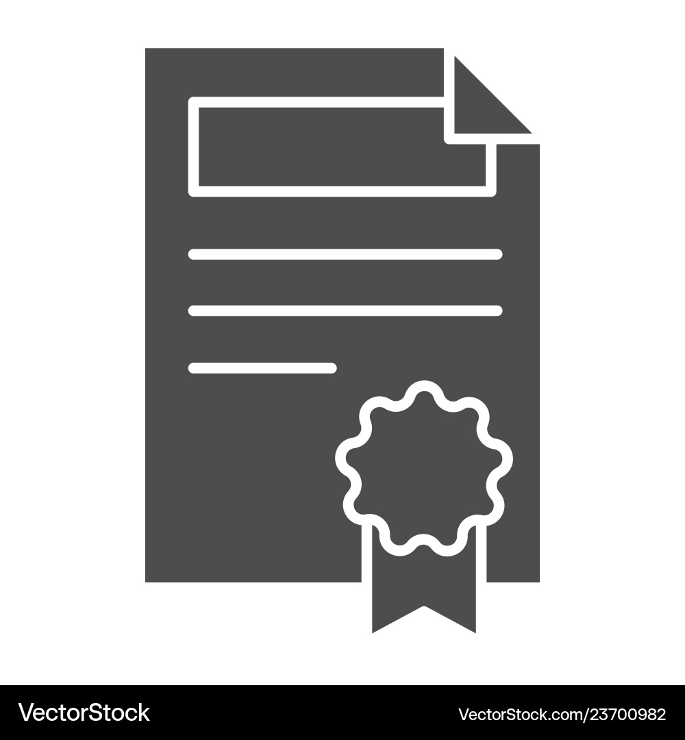 Contract solid icon document with stamp Contract solid icon document with stamp vector image
