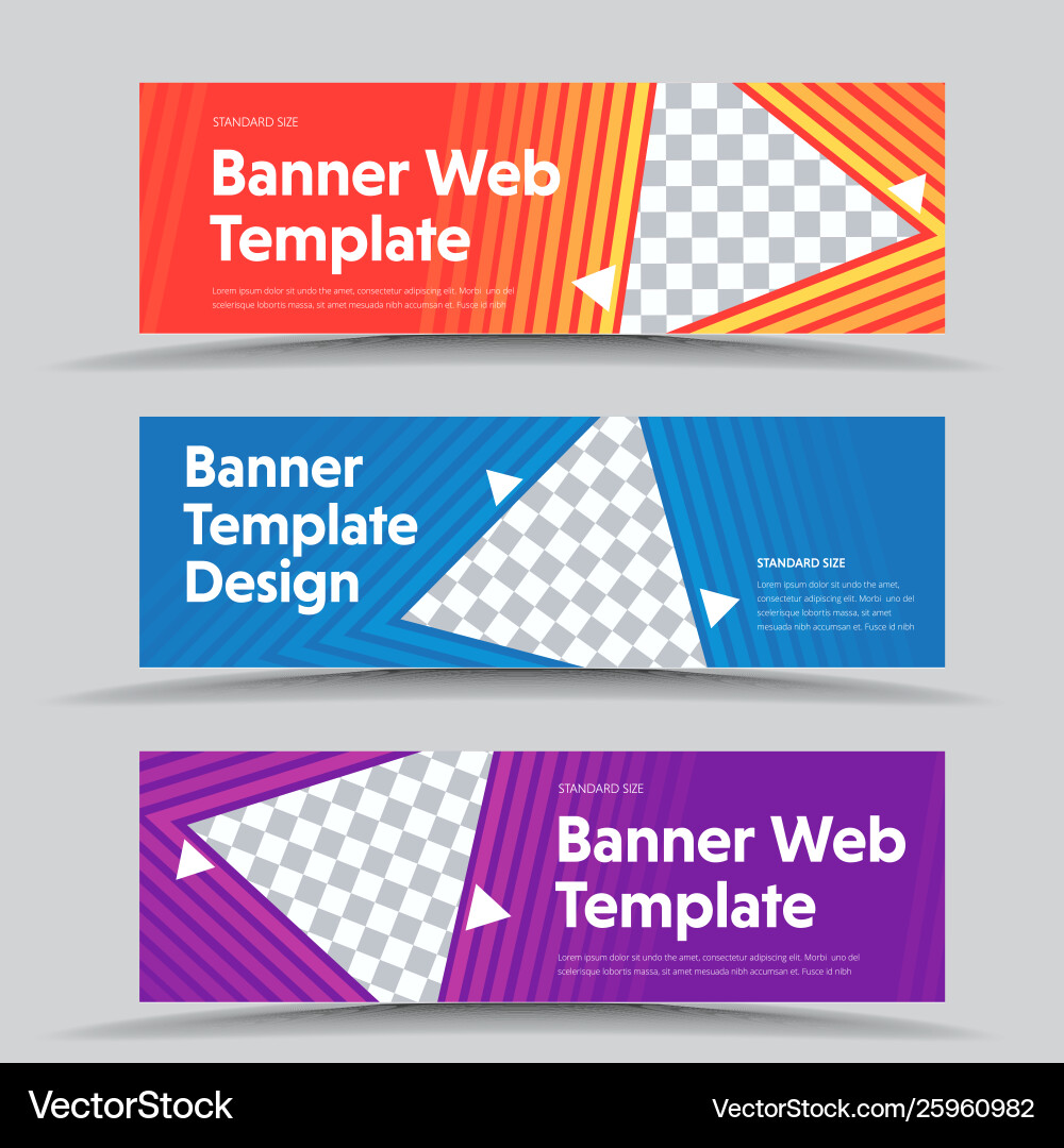 Design horizontal banners with a triangular Design horizontal banners with a triangular vector image