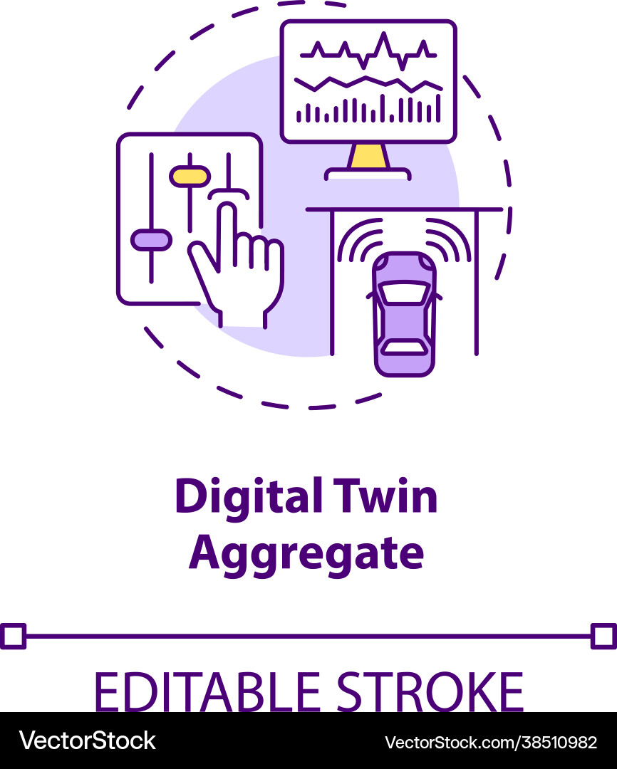 Digital twin aggregate concept icon Digital twin aggregate concept icon Vector Image